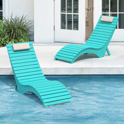 Chaise longue de patio à grain de bois imperméable Aquawave avec conception anti-dérive