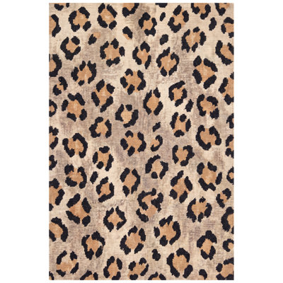 Tapis Galenite à motifs animaux, crème, noir et beige, antidérapant, à poils courts, pour l'intérieur et l'extérieur, adapté aux animaux de compagnie, salon, chambre, salle à manger, entrée, couloir, bureau, lavable