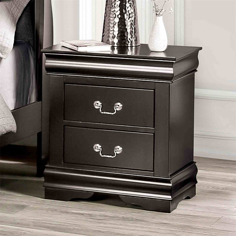 Meuble de chambre à coucher de style transitionnel 1 pièce, Noir