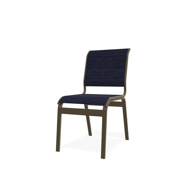 Chaise d'appoint de salle à manger Hiraku, Bois de plage texturé, Indigo Collect