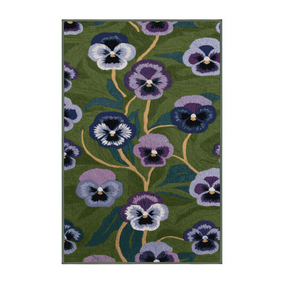 Tapis vert botanique lavable à la machine