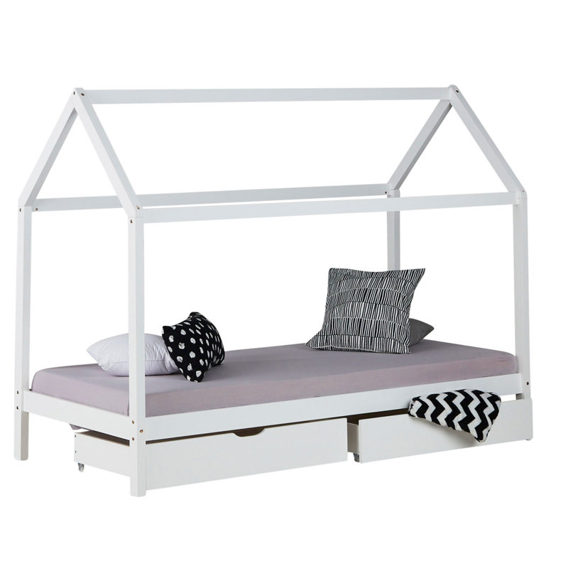 Raleigh 2 Drawer Solid Wood House Beds, White