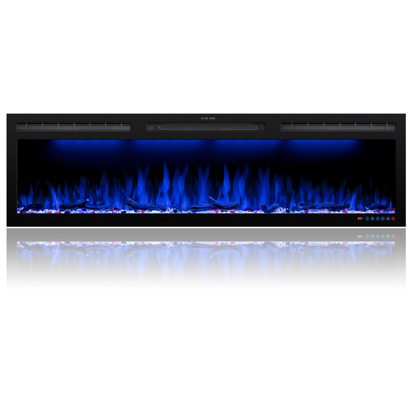 Schonbrunn Recessed Wall Mounted Electric Fireplace, Wide Screen & Ultra-Thin Frame, 17.7'' H X 50'' W X 5.5'' D