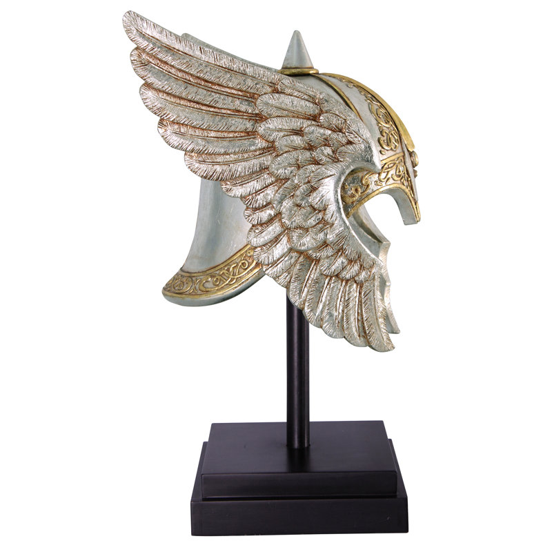 Valkyrie Helmet Statue upon Museum Mount Sculpture
