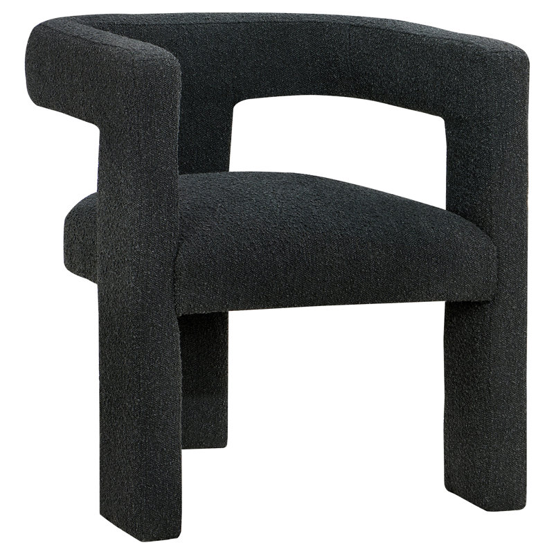 Chaise d'appoint rembourrée Mckinley, Noir