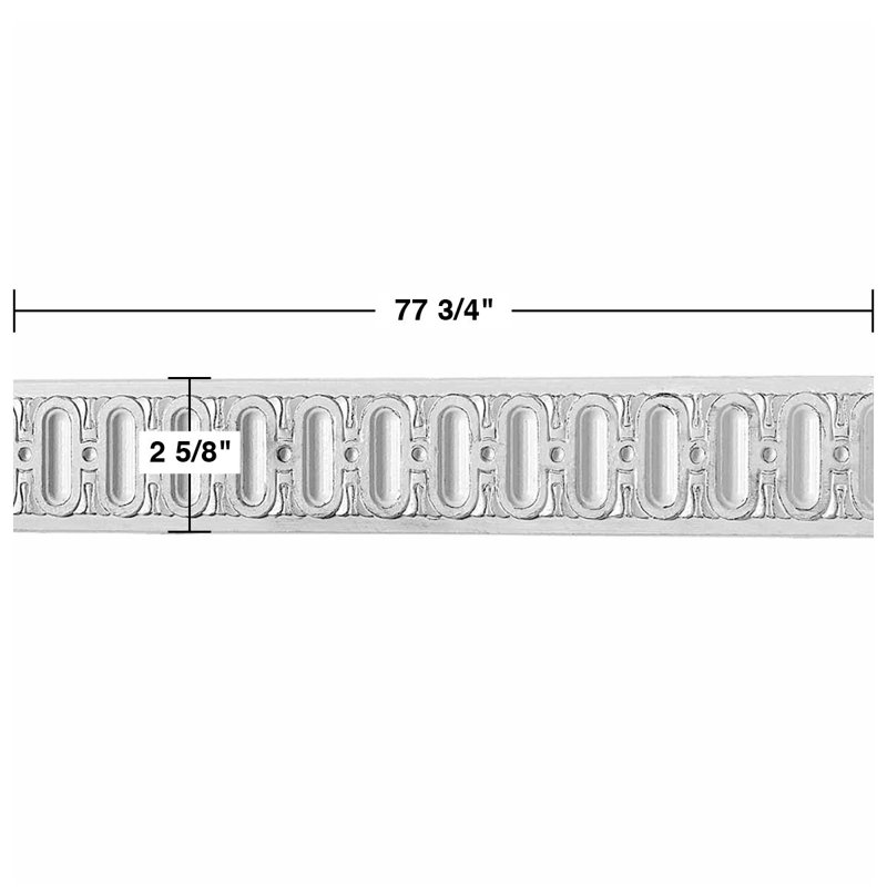 Ribbed White Urethane Crown Molding Set of 2