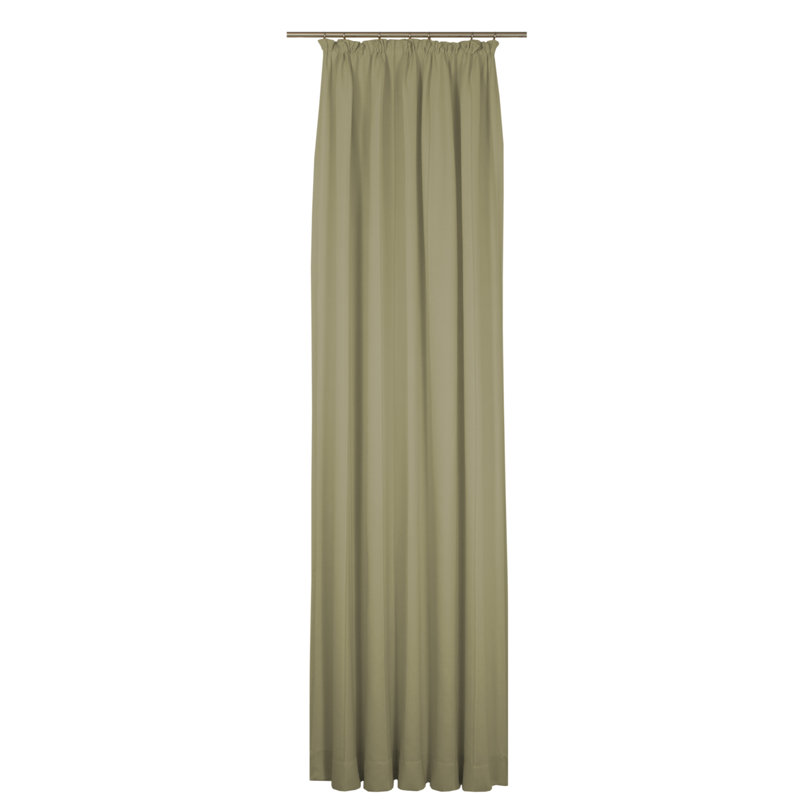Pearce Synthetic Room Pencil Pleat Curtain, single Panel, opaque, Taupe, 132cm Width x 220cm Drop