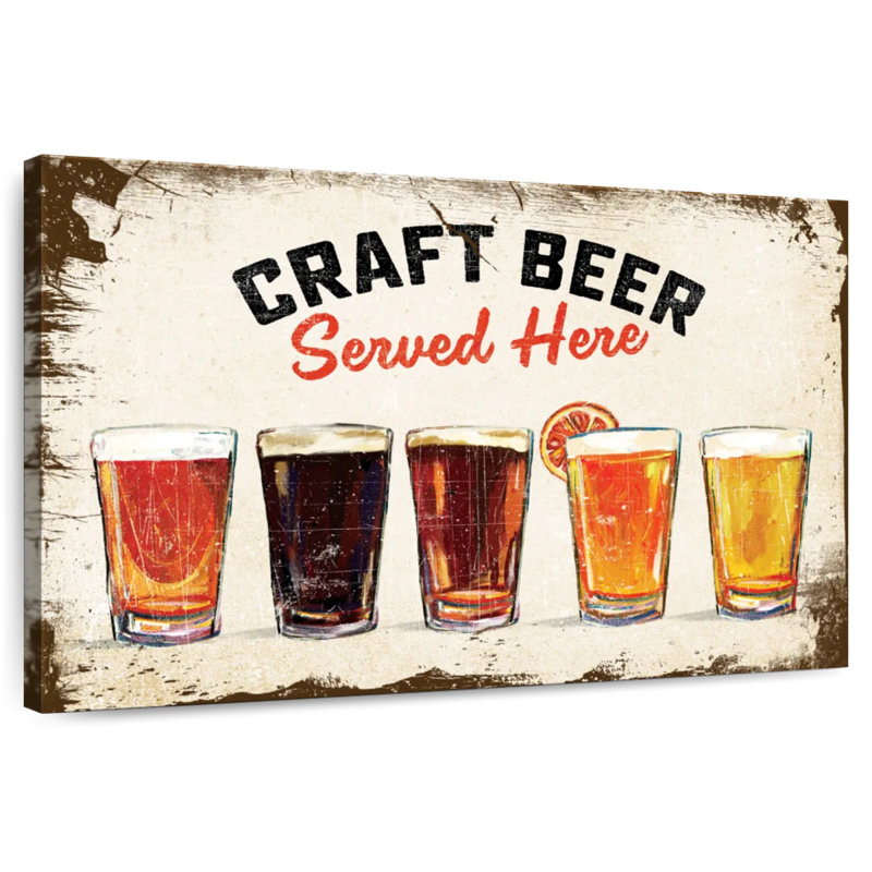 Plaque murale rétro «Craft Beer», H 34 po x l 51 po