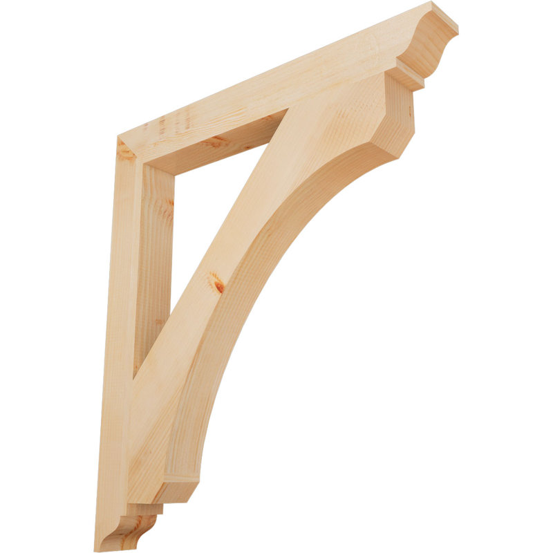 Support en bois rustique traditionnel BKTLEC01, Douglas (lisse), H 38 po x l 3,5 po x P 34 po