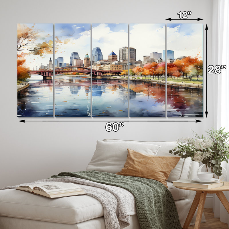 Minneapolis City in Autumn I - 5 pièces sur toile tendue