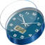 Horloge murale, cadran 12 po, analogique à pile, avec affichage à cristaux liquides pour calendrier perpétuel et température F °, idéal pour une maison moderne, une chambre à coucher, une cuisine, un bureau (bleu)