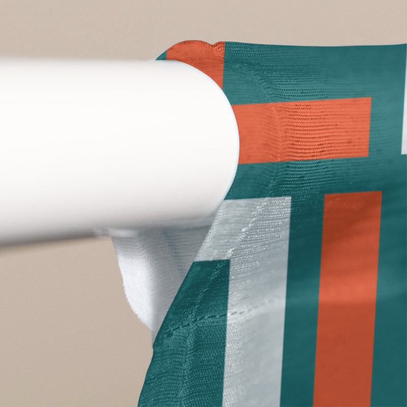 Rideau de luxe Washington, Orange / blanc / turquoise