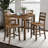 5 Piece Square Counter Height Dining Set With Slat Back Chair In Walnut