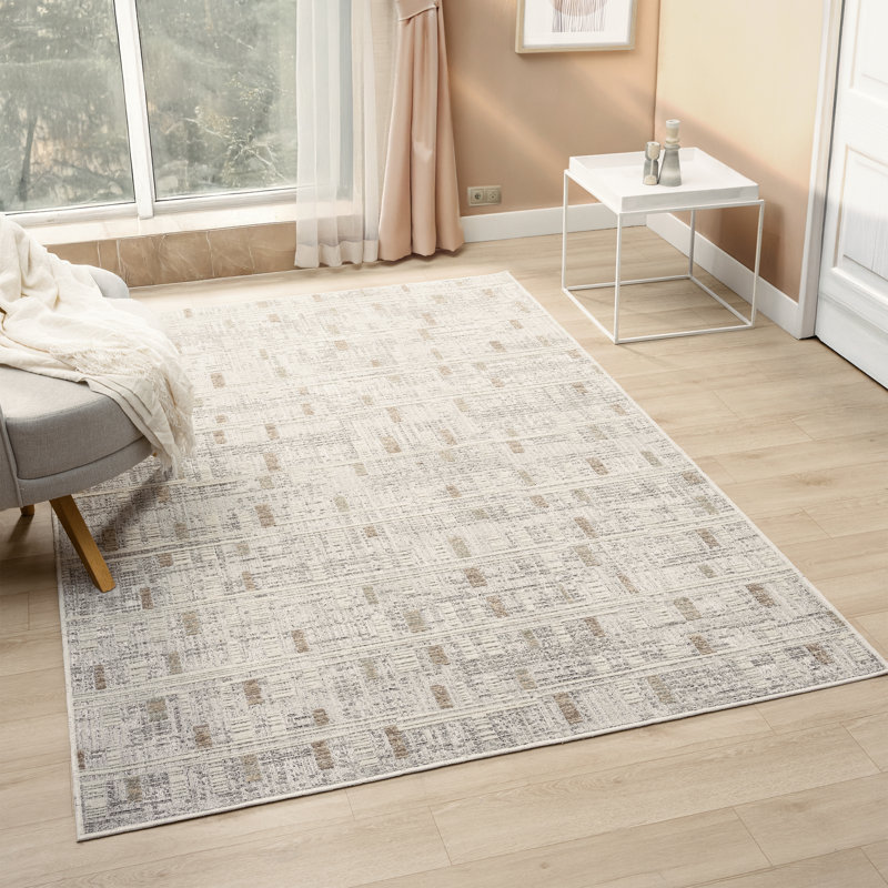 Modern Abstract Shapes Area Rug, Rectangle 6' x 9'