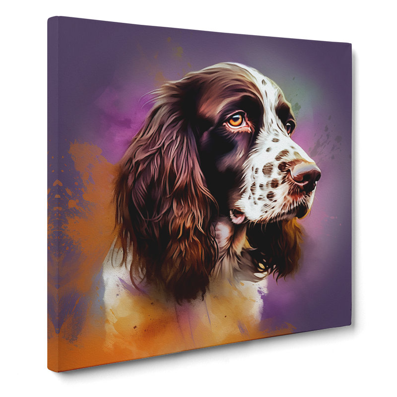 English Springer Spaniel Conceptual Art - Print, 50cm H x 50cm W x 3cm D