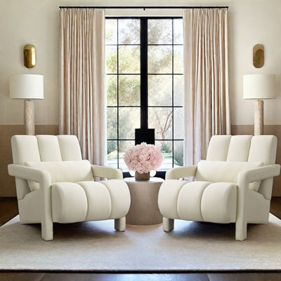 Kyrra Modern Upholstered Accent Chair With Linen Fabric And A Pillow