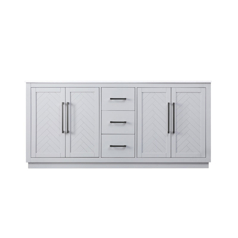 Meuble-lavabo double 72 po, Gris, 72"
