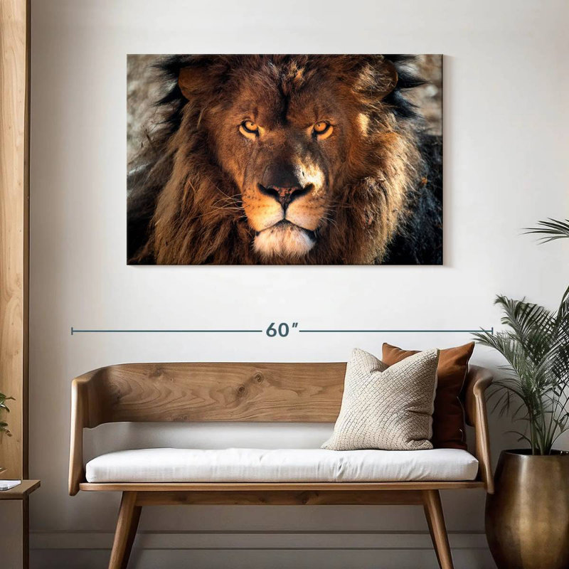 Tough Lion Head, 30" H x 45" W