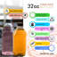 Bouteilles à jus en plastique transparent 32 oz avec capsules inviolables Ecoqualité - pour jus, lait, smoothies, pique-nique et préparation de repas (50)