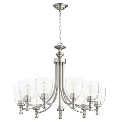 Riveria 9 - Light Steel Dimmable Chandelier
