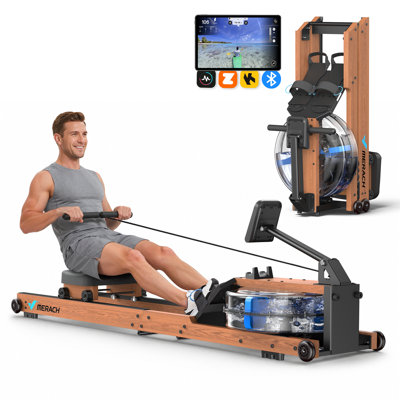 Rameur d'eau MERACH, pliable, capacité de 400 lb avec moniteur et application gratuite