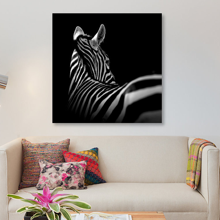 « zèbre i », reproduction de photo sur toile, H 18 po x l 18 po x P 1,5 po, Toile tendue, Pas de tapis