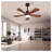 42 Inch Outdoor Ceiling Fan with Light and Remote, Black Farmhouse Ceiling Fan with Solid Wood Blades, Noiseless Reversible DC Motor Ceiling Fan for Patios