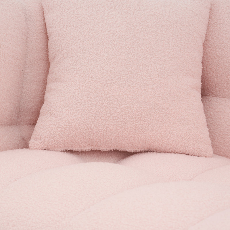 Upholstered Sofa, 28" H x 80" W x 29" D, Pink 100% Polyester