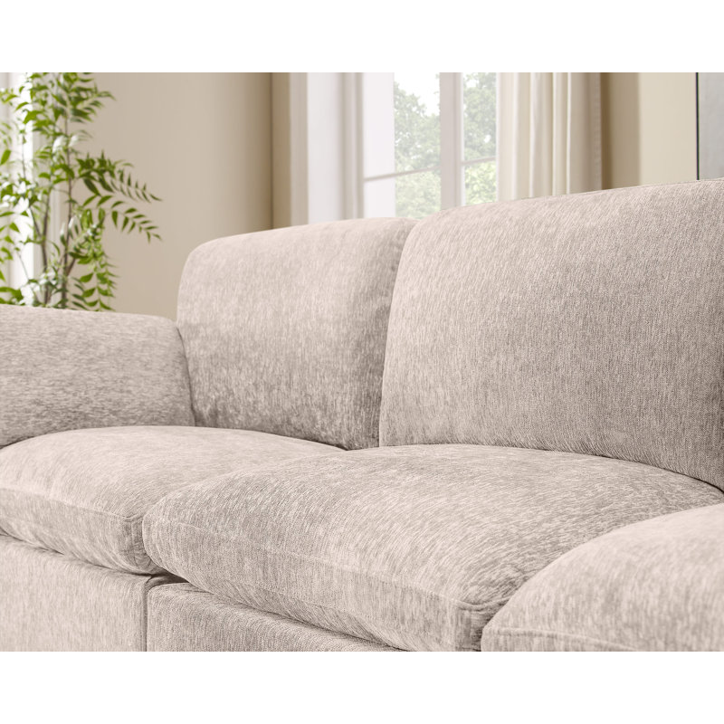 Mobeena 93.7'' Modular Sectionals, Linen Polyester
