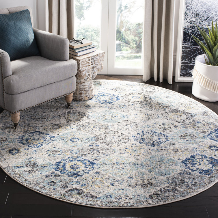 Felty Oriental Ivory/Aqua Area Rug