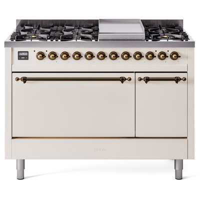 ILVE Nostalgie II 48 in Dual Fuel Range, 8 Burner, Griddle
