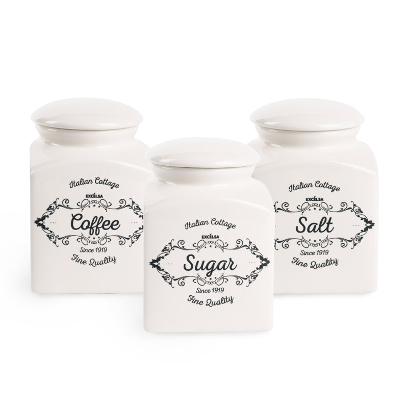Ceramic / Porcelain Canister - Set of 3
