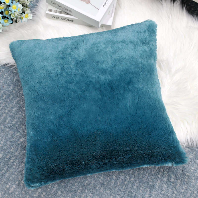 Housse de coussin réversible en fausse fourrure, Mirage bleu