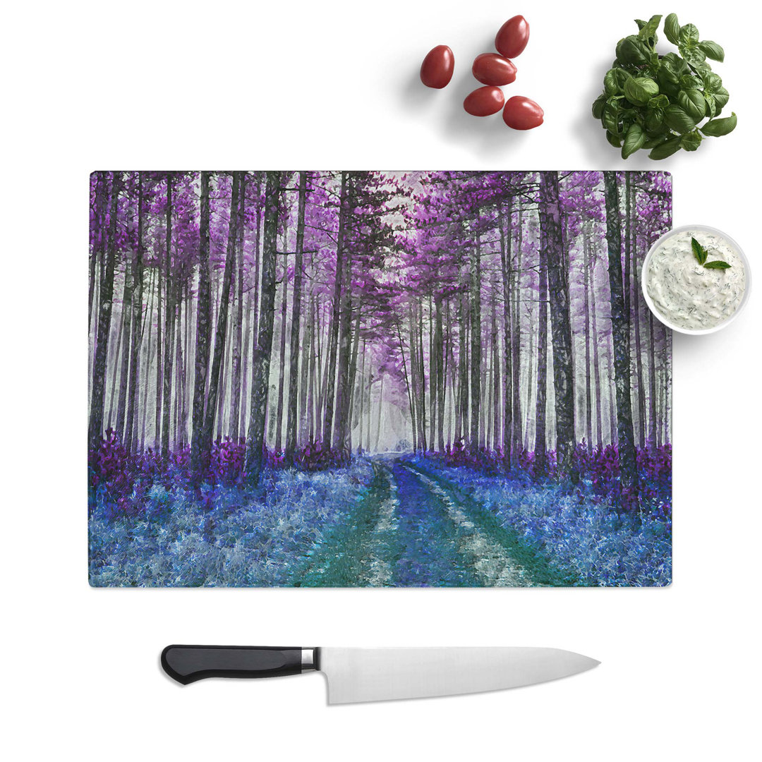 Tempered Glass Path Through a Forest Chopping Board