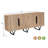4-door Geometric Pattern Solid Wood Sideboard