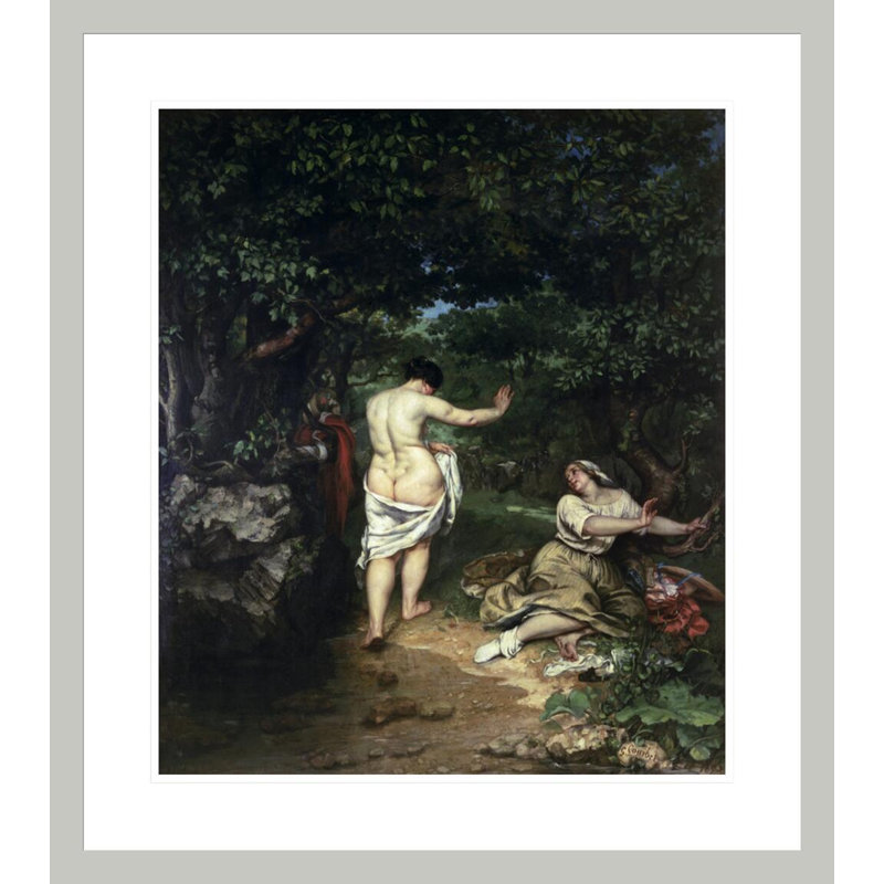 «Les Baigneuses» par Estampe numérique encadrée, 26,48 po H x 23,5 po L