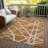 Zephina Orange Washable Indoor-Outdoor Rug - -1045634863
