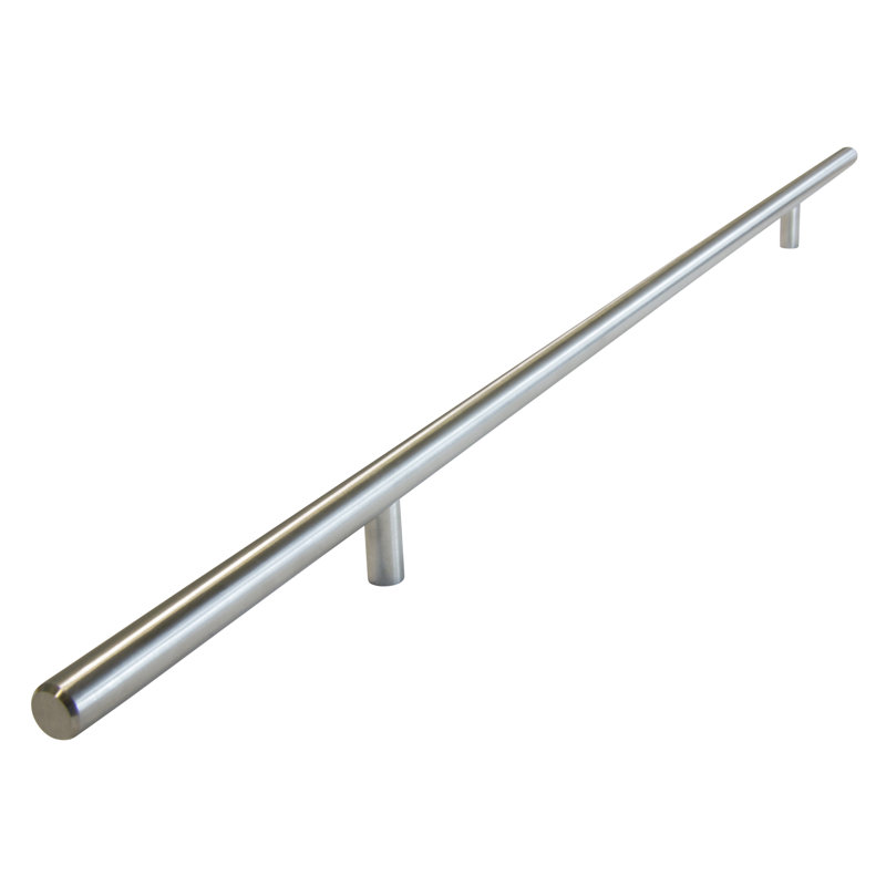 Poignée barre en T moderne, 15 1/8", Acier inoxydable brossé, 1