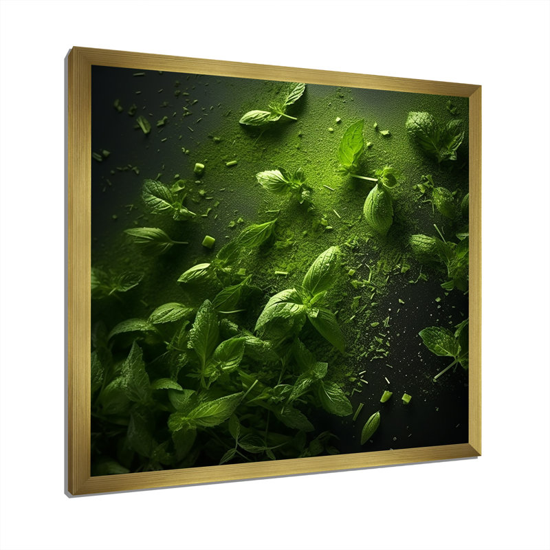 «Natures Herbal Hush» sur toile, Cadre doré simple, H 30 po x l 30 po x P 1 po