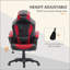 Fauteuil de jeu pour ordinateur à 6 modes de massage vibrant à 5 points, rouge et noir