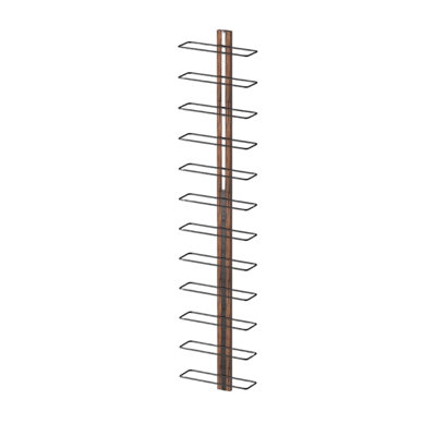 12 Bottle Wall Wine Rack, Kitchen Dining Storage, Black