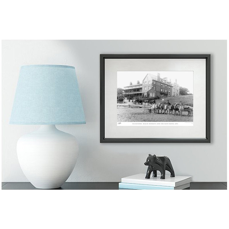 Felixstowe, Beach Donkeys And The Bath Hotel 1891 by Francis Frith - Single Picture Frame Print, 40cm H x 50cm W x 2.3cm D