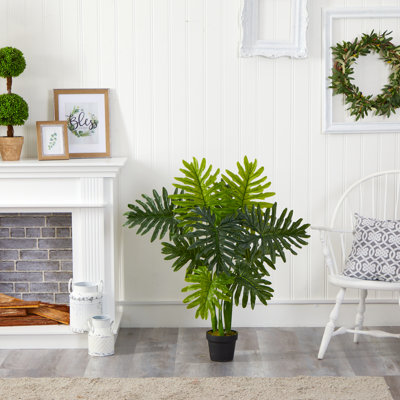 Faux Philodendron Plant in Nursery Pot