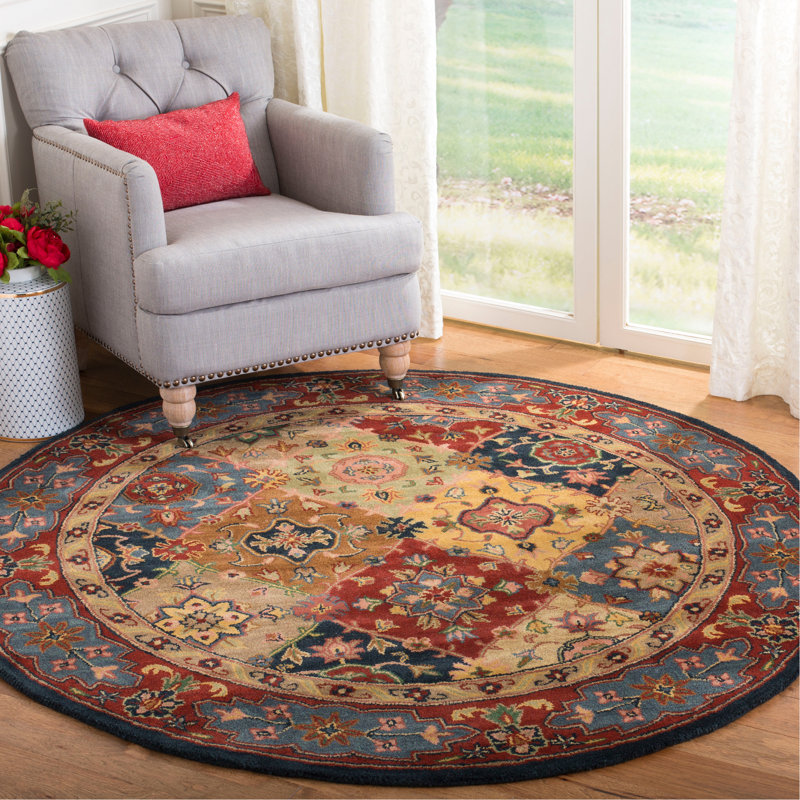 Balthrop Hand Tufted Wool Oriental Rug, Round 8'