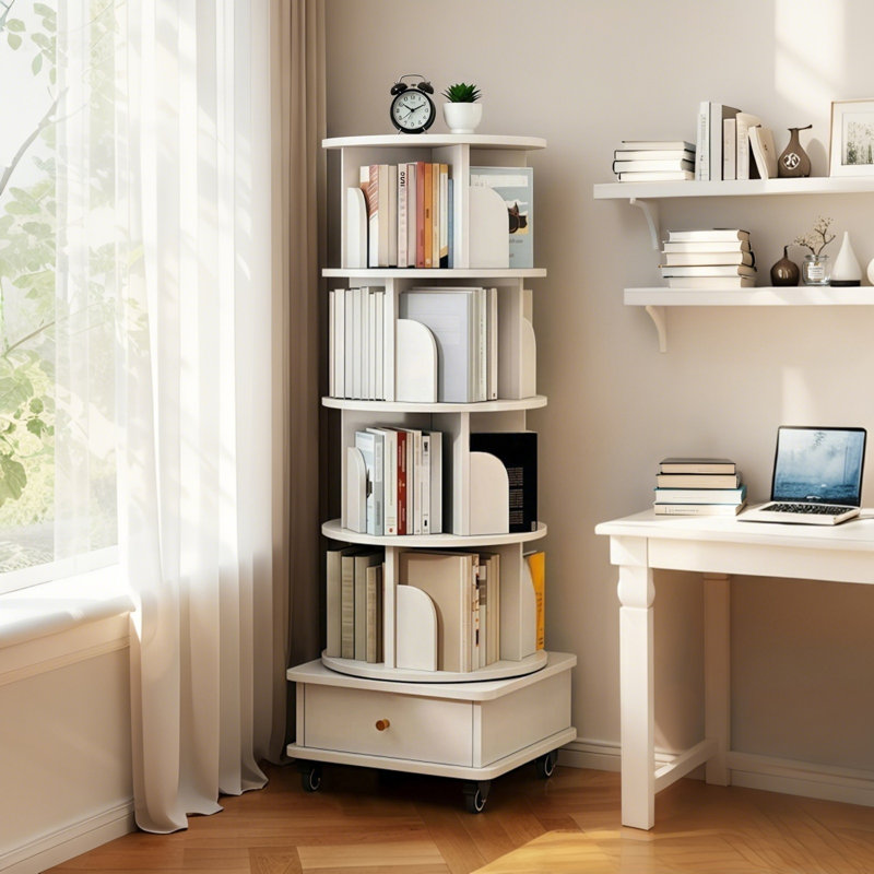 Bibliothèque de style moderne, (4 tablettes) H 55,91 po x l 18,11 po x P 18,11 po, Blanc