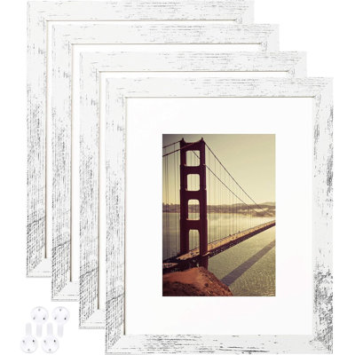 8x10 White Picture Frame Set Of 4