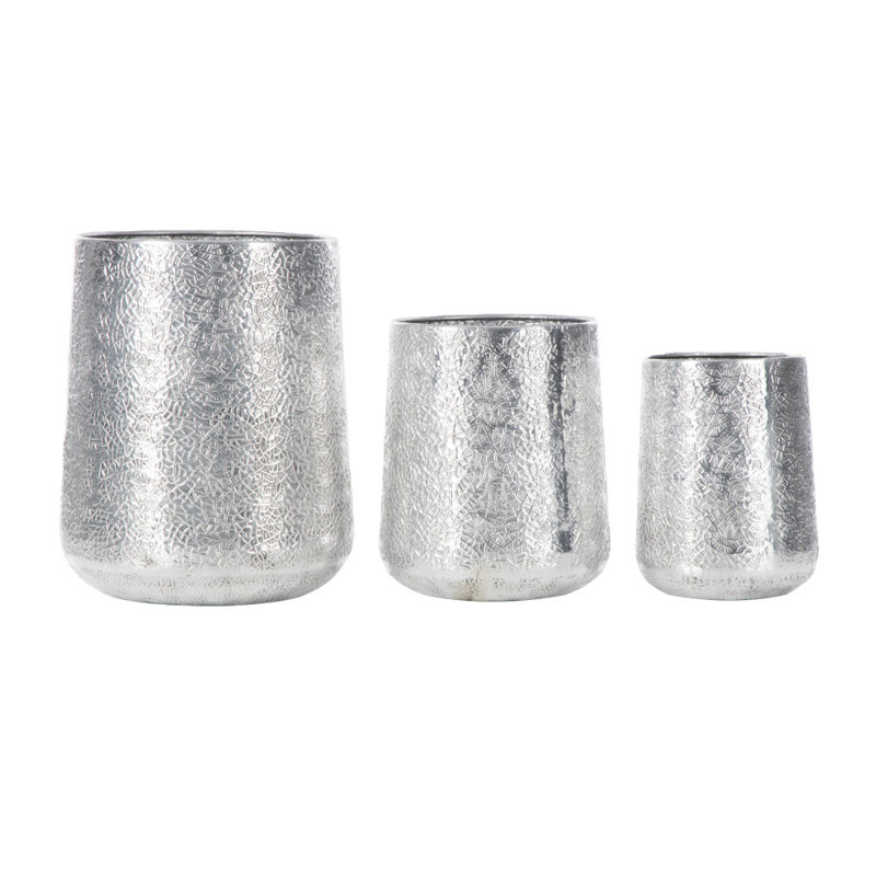 Skopelos Metal Pot Planter, Silver
