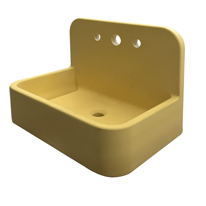Newterra Handmade Concrete Wall/Vessel 22" Bathroom Sink, Sun, 3 Hole