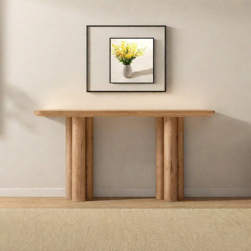 Console de style champêtre, H 29,92 po x l 59,84 po x P 14,57 po, Brun