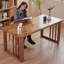 Bureau rectangulaire brun en bois massif-109521482